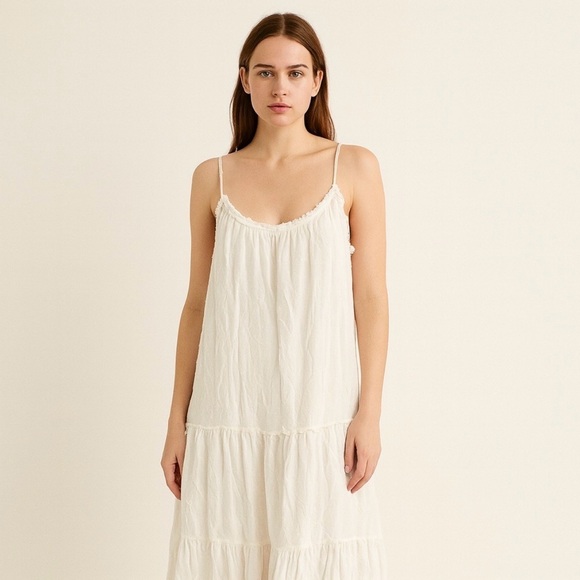 aerie Dresses & Skirts - Aerie White Spaghetti Strap Dress flowy coastal cowgirl cottagecore XL